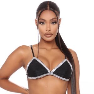 BRAND NEW WITH TAGS rhinestone top/bra/bikini